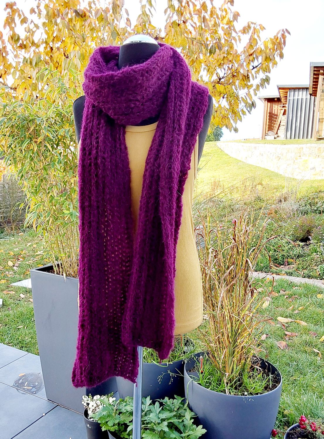 Goldberg - Strickanleitung für einen kuscheligen Schal in Vollpatent - perfekt für Brioche Anfänger