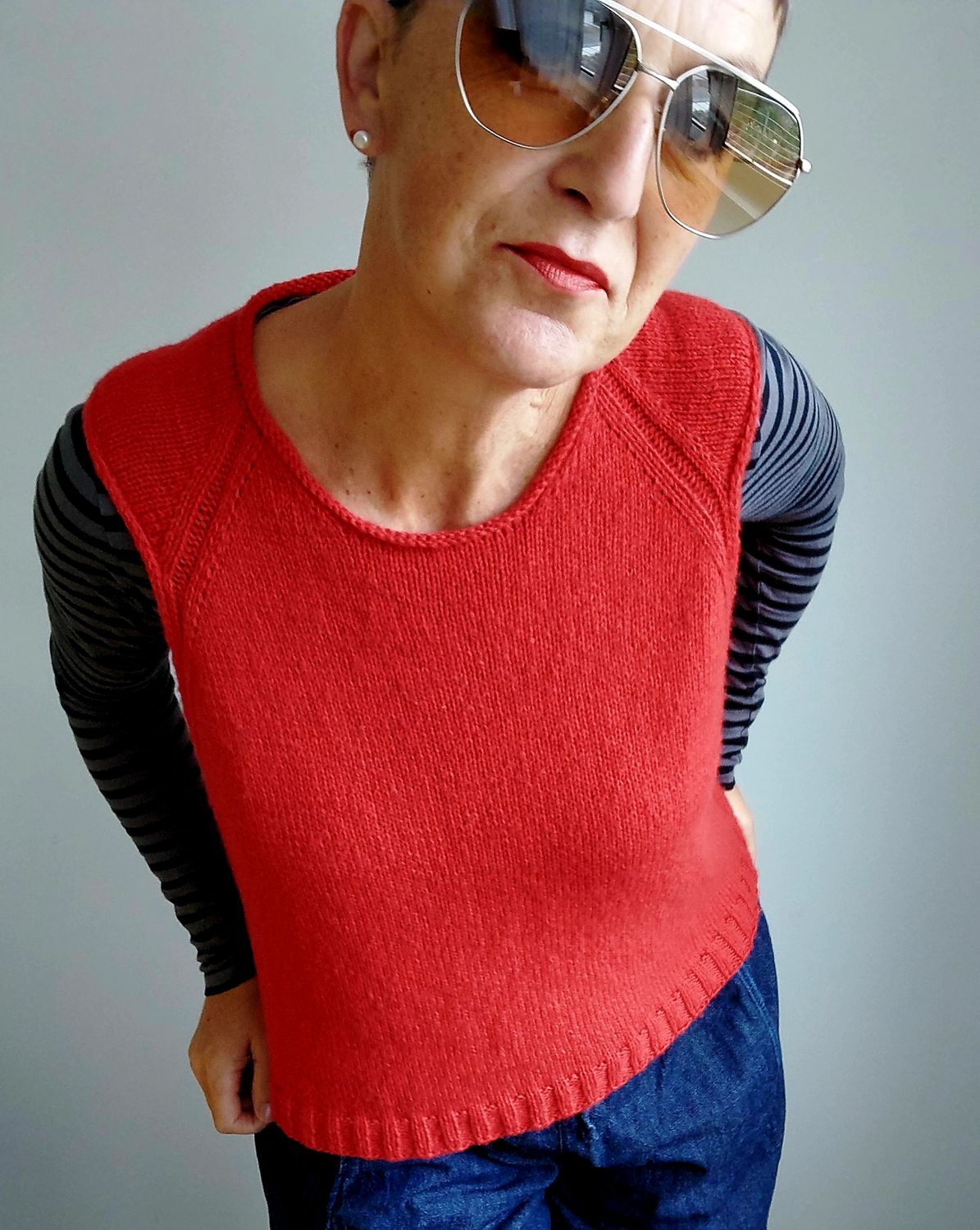 Jeans Top - Strickanleitung sportliches Top mit super Passform – wandelbar als Slipover