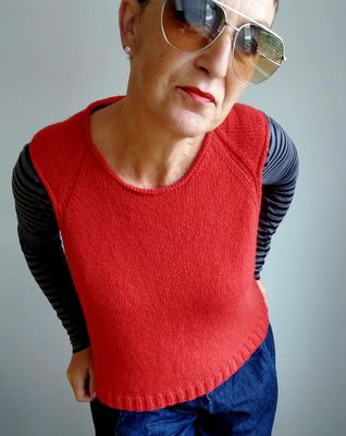 Jeans Top - Strickanleitung sportliches Top mit super Passform – wandelbar als Slipover
