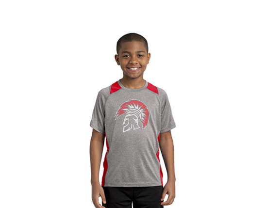 YST361 Sport-Tek® Youth Heather Colorblock Contender™ Tee