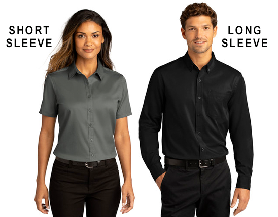 Port Authority® Short &amp; Long Sleeve SuperPro React™Twill Shirt - W809 &amp; LW809 + W808 &amp; LW808  PS