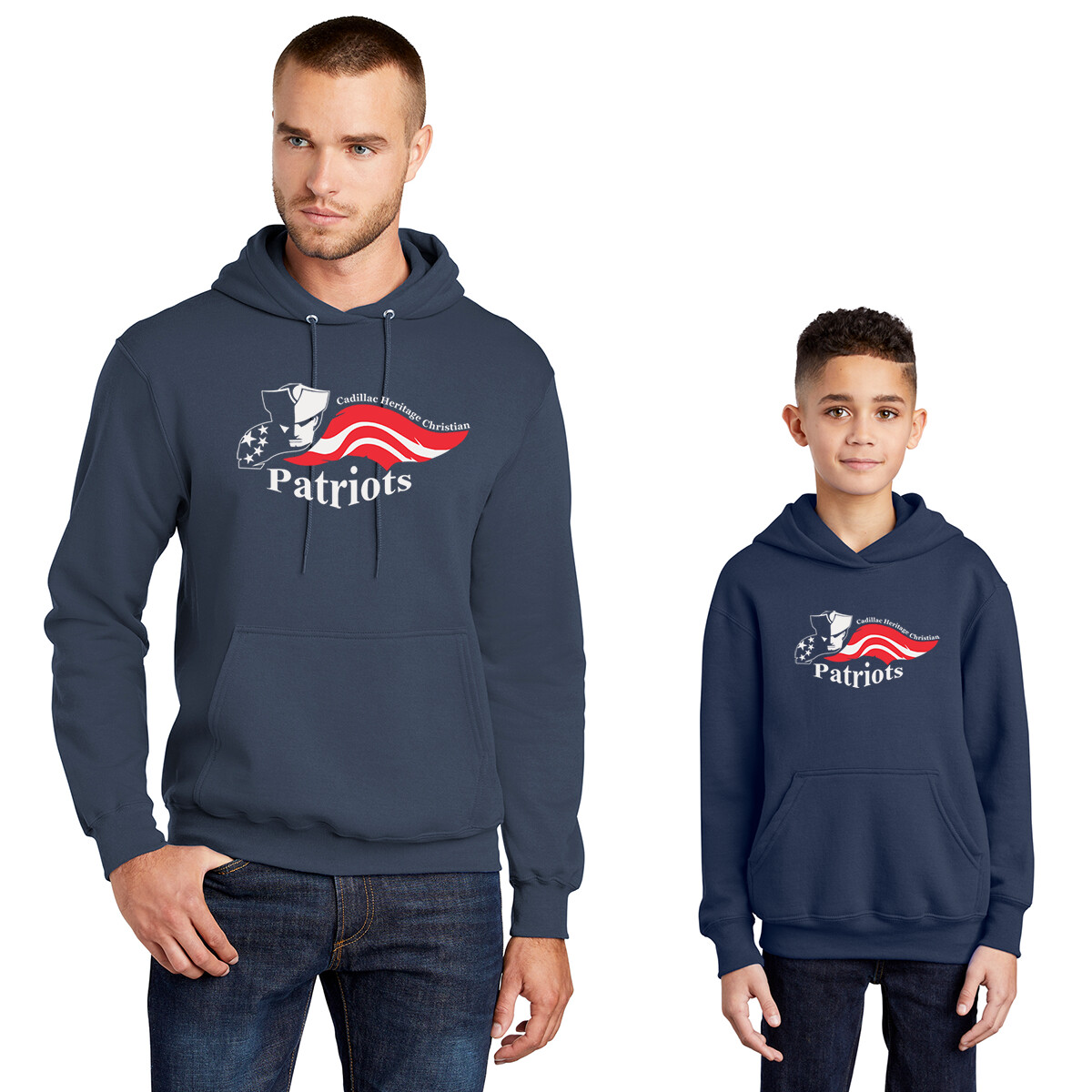 Port &amp; Company® Core Fleece Pullover Hooded Sweatshirt - NAVY - CHCS