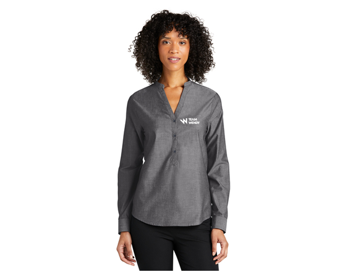 Port Authority® Women&#39;s Long Sleeve Chambray Easy Care Shirt - LW382 - AVON / TEAM WENDY