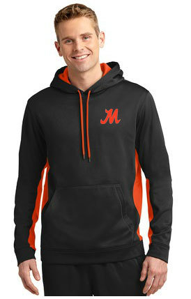 Product Logo Sport-Tek® Sport-Wick® Fleece Colorblock Hooded Pullover. ST235