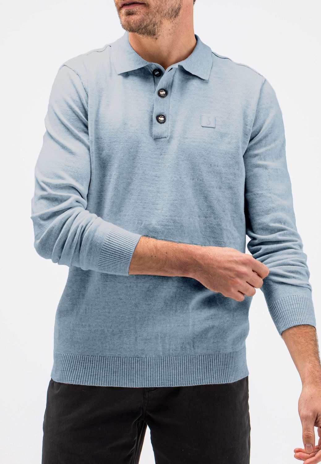 Butcher of Blue Lt Clifden P L/S Lagoon Blue