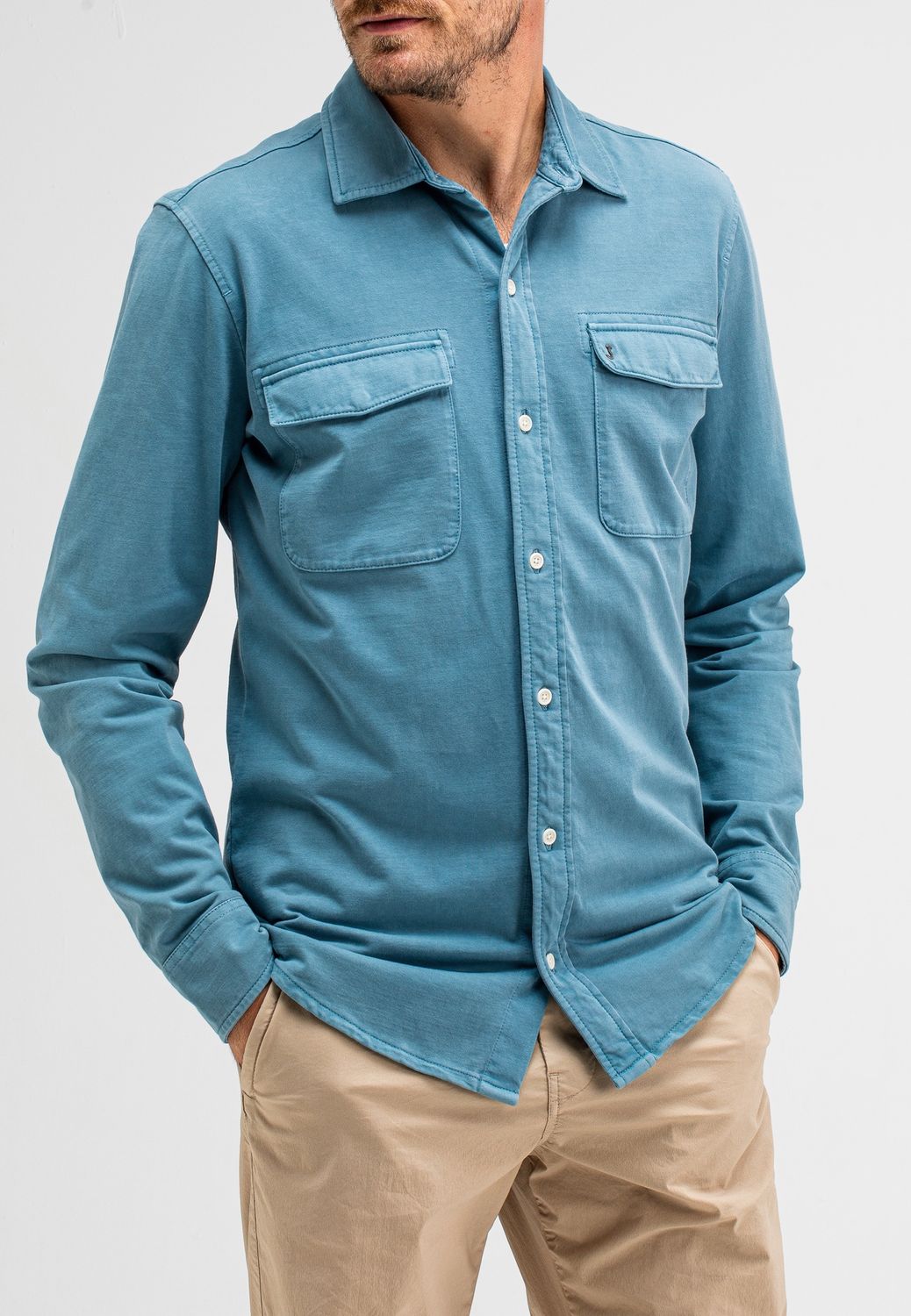 Butcher of Blue Finn Pocket Jersey Over Lagoon Blue