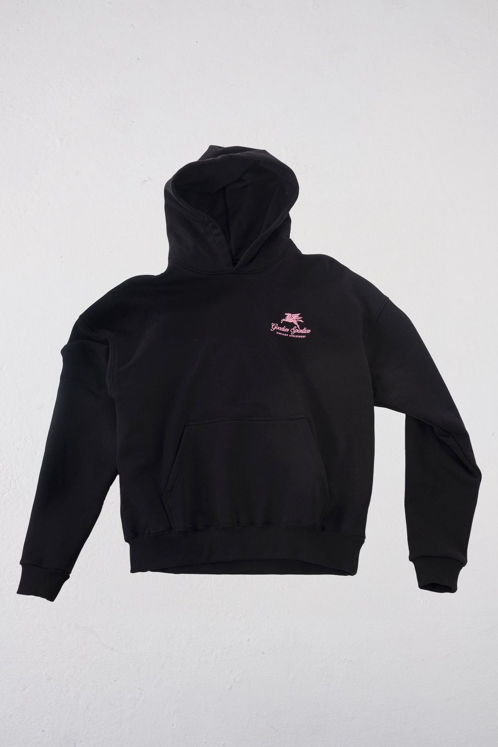 Goodies Sportive 550G PREMIUM BOXY HOODIE BLACK CONTRAST EMBROIDERY