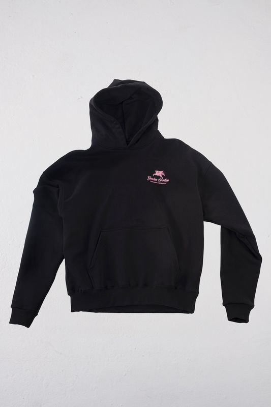 Goodies Sportive 550G PREMIUM BOXY HOODIE BLACK CONTRAST EMBROIDERY
