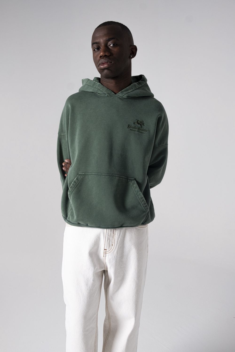 Goodies Sportive 550G PREMIUM BOXY HOODIE GREEN (WASHED)