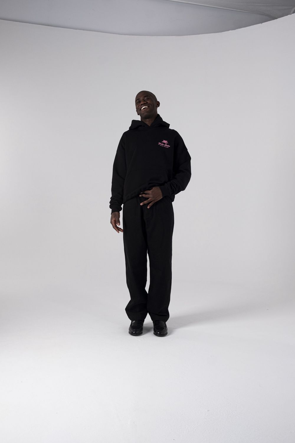 Goodies Sportive 550G PREMIUM BOXY HOODIE BLACK CONTRAST EMBROIDERY