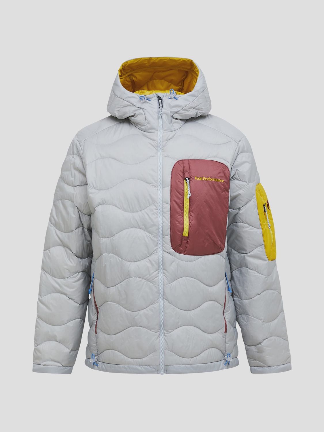 Peak Performance Helium Utility Down Hood Jacket Men Summit Smoke/Wild Rouge