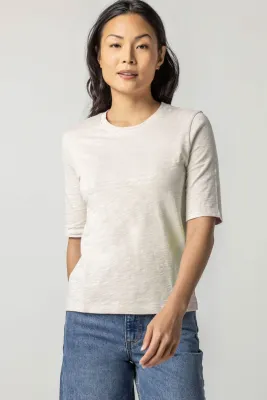 Lilla P Elbow Sleeve Crewneck Tee 