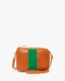 Clare V Midi Sac Tan w/Green Stripe