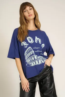 Project Social T Roma Perfect BF Tee  Rich Indigo