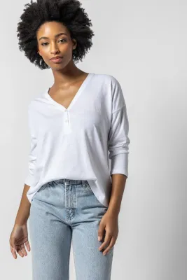 Lilla P Easy V-Neck Henley 
