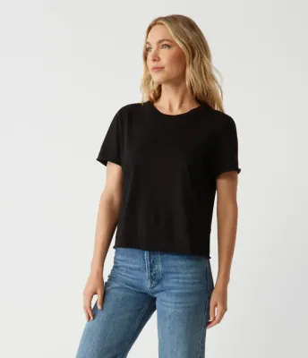 Michael Stars Jackie Raw Edge Crew Neck Tee