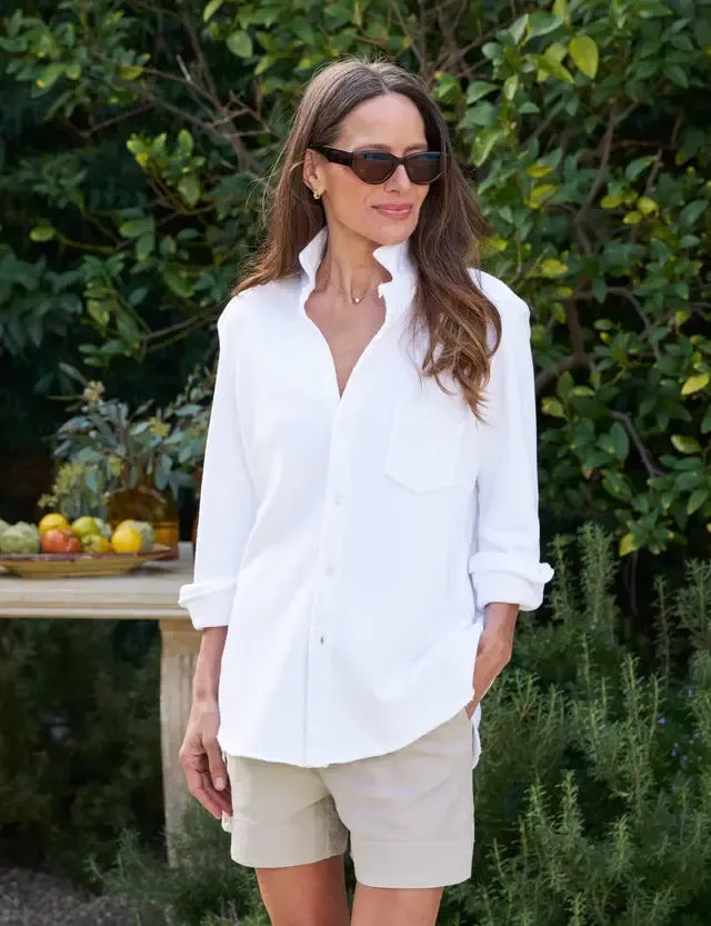 Frank &amp; Eileen Eileen Triple Fleece Shirt White, Color: White, Size: XS