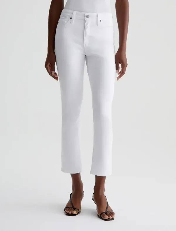 AG Mari High Rise Straight Crop MOWE, Color: Modern White, Size: 25