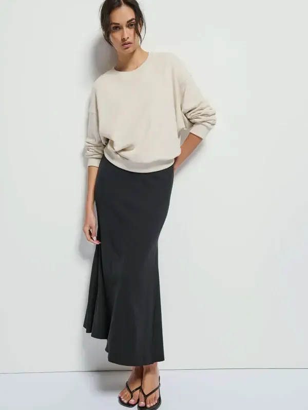 Nation Melanie Ribbed Skirt , Color: Black, Size: XS