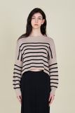 G&amp;G Stripe Crop Sweater Ecru, Color: Ecru, Size: S