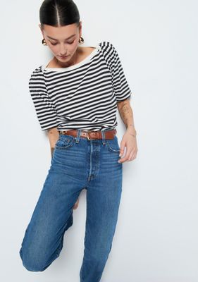 Nation Deana  Stripe Envelope Tee , Color: City Stripe, Size: S