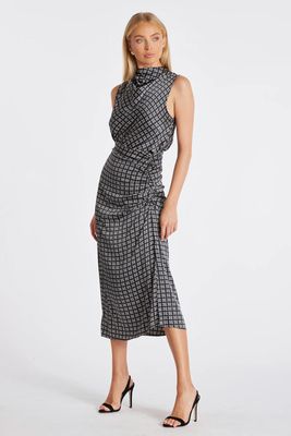 B&amp;Y Asymmetrical Midi Skirt Navy