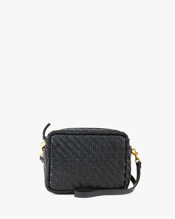 Clare V Midi Sac  Woven Zig Zag Black