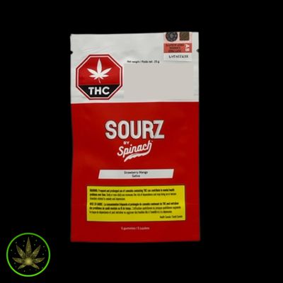 Strawberry Mango, SOURZ by Spinach (5/pk) Soft Chews