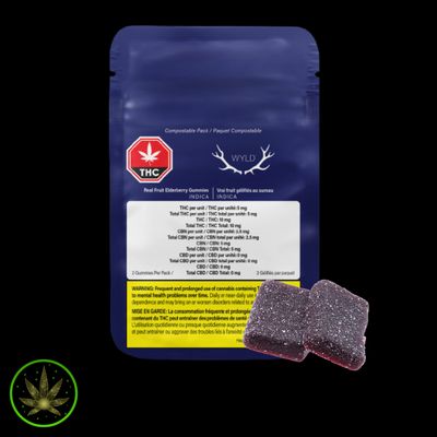 Real Fruit Elderberry CBN 2:1, (2/pk) Wyld Soft Chews