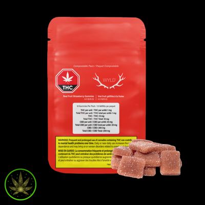Strawberry Real Fruit 20:1 CBD, Wyld (10x4g) Soft Chews