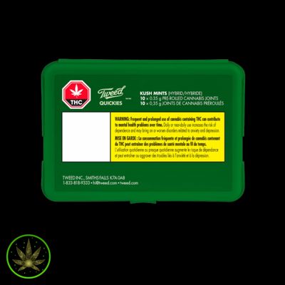 Kush Mints Quickies (Animal Mints/Bubble Kush), Tweed (10x0.35g) Pre-Rolls
