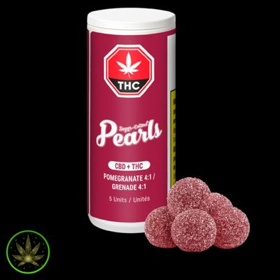 Pomegranate 4:1 CBD:THC, Pearls by gron (5/pk) Soft Chews