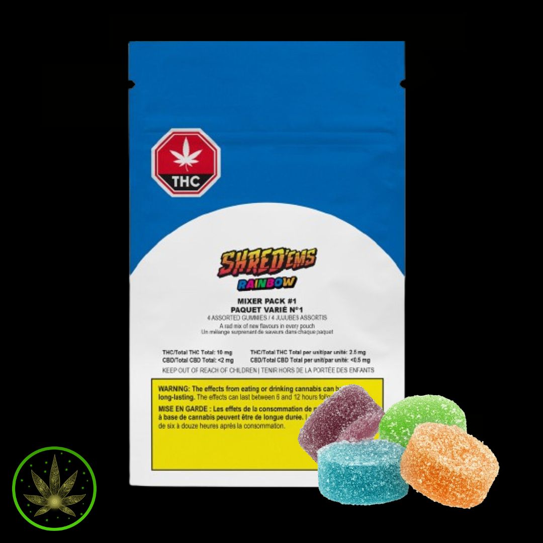 Rainbow Mixer Pack #1 THC , SHRED'EMS (4/pk) Soft Chew