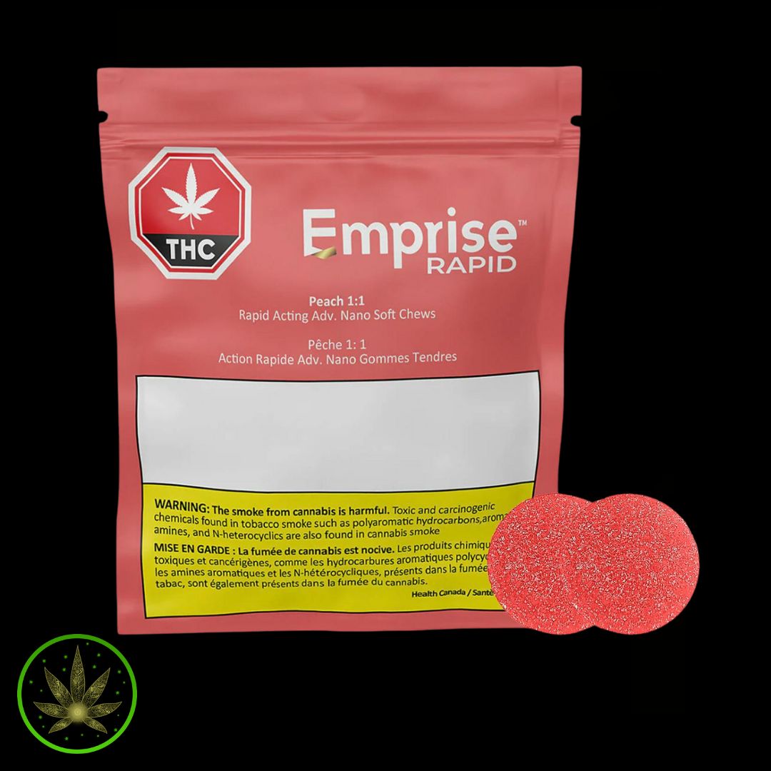 Peach 10:10 THC:CBD, Emprise Rapid (2/pk) Soft Chews