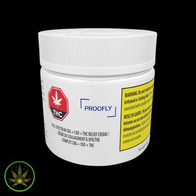 Relief Full Spectrum CBG+CBD+THC, Proofly (100g) Body Cream