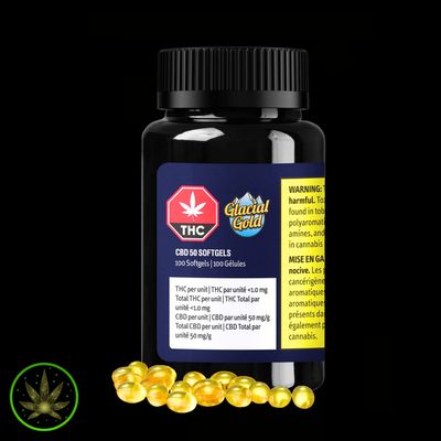 CBD 50, Glacial Gold (10/pk) Softgels