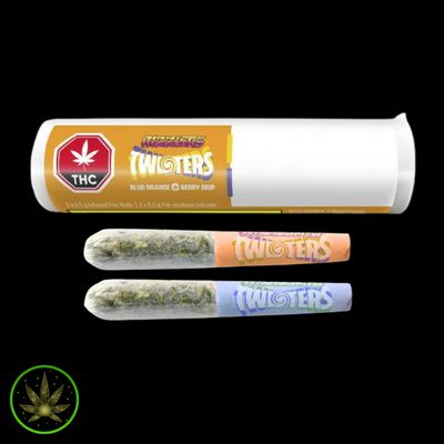 Blud Orange &amp; Berry Drip Twisters (2x0.5g) RIZZLERS, Infused Pre-Rolls