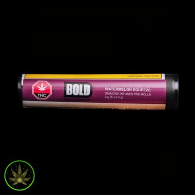 Watermelon Squeeze, BOLD (5x0.4g) Diamond Infused Pre-Rolls