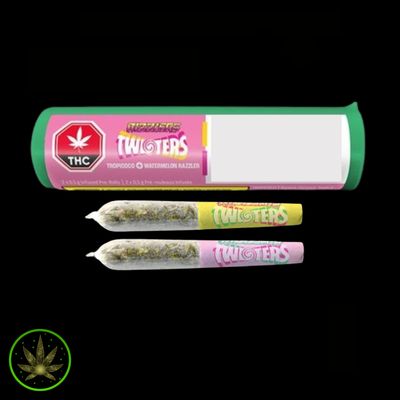 Tropicoco &amp; Watermelon Razzler Twisters, RIZZLERS (2x0.5g) Infused Pre-Rolls