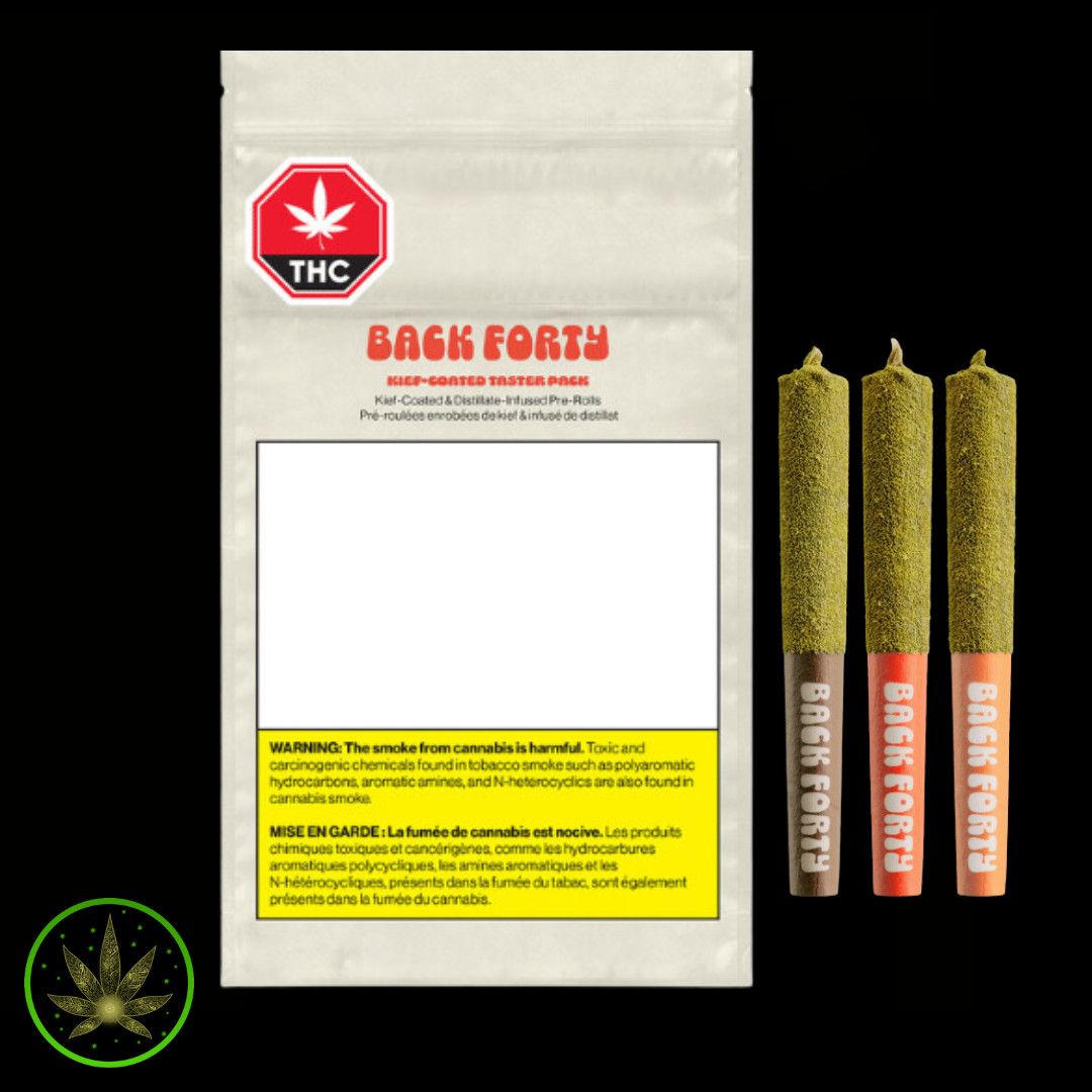 Taster Pack (RSS), Back Forty (3x0.5g) Kief Coated Infused Pre-Rolls