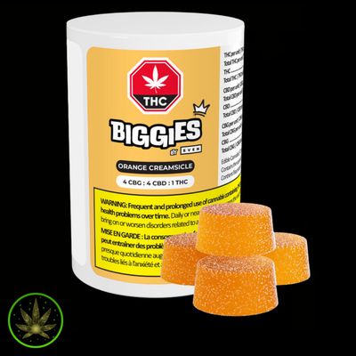 Orange Creamsicle 4:4:1 CBG:CBD:THC, BIGGIES by EVEN (4/pk) Soft Chews