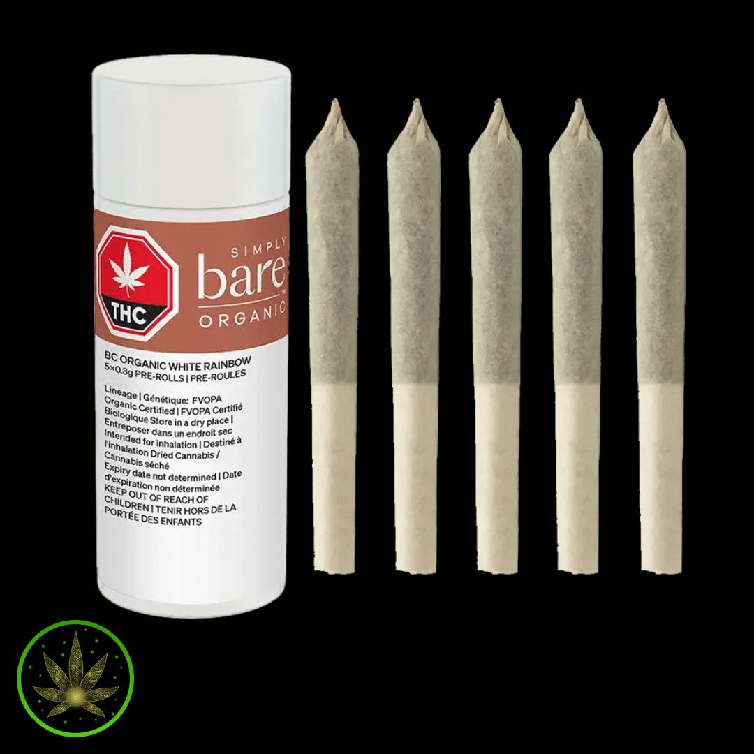 Organic White Rainbow, Simply Bare (5x0.3g) Pre-Rolls