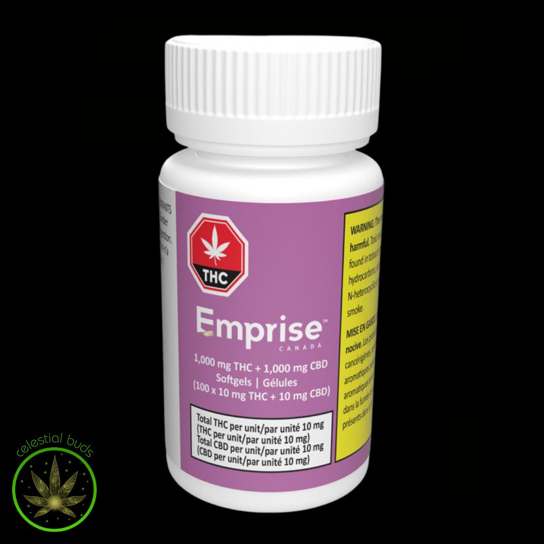 Balanced THC:CBD 10:10mg , Emprise Canada (100/pk) Softgels