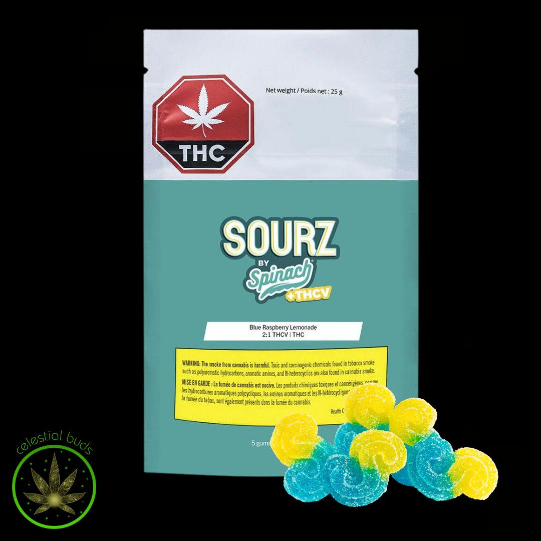 Blue Rasp Lemonade THC+THCV, SOURZ by Spinach (5/pk) Soft Chews