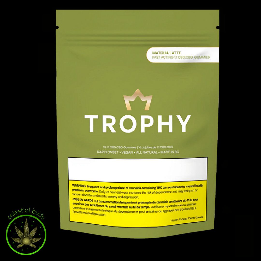 Matcha Latte 1:1 CBG:CBD, TROPHY (10pk)  Soft Chews