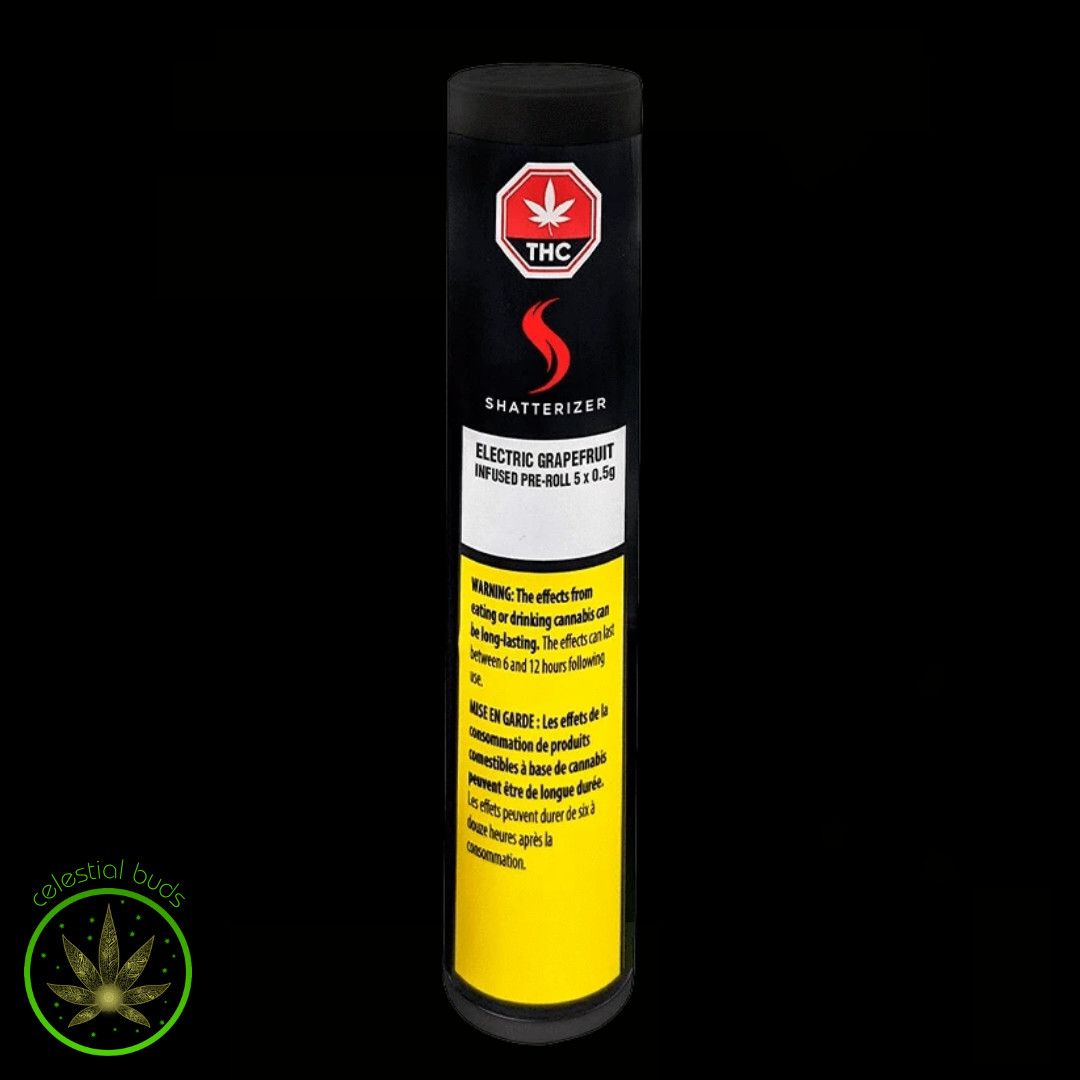 Electric Grapefruit, Shatterizer (5x0.5g) Shatter Infused Pre-Rolls