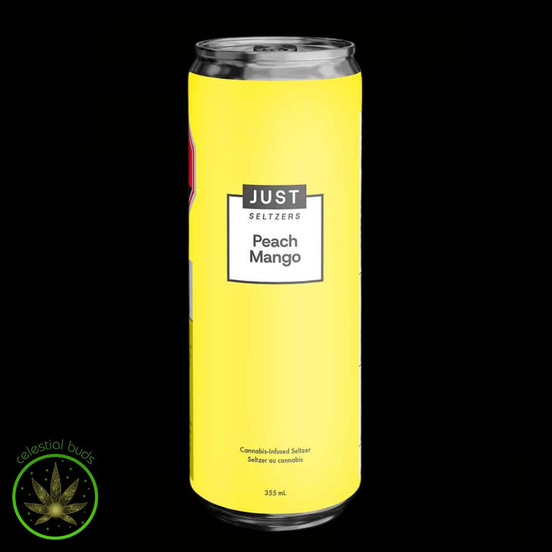 Peach Mango Seltzer THC, JUST Seltzers (355ml) Sparkling Beverage