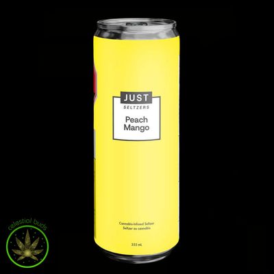 Peach Mango Seltzer THC, JUST Seltzers (355ml) Sparkling Beverage