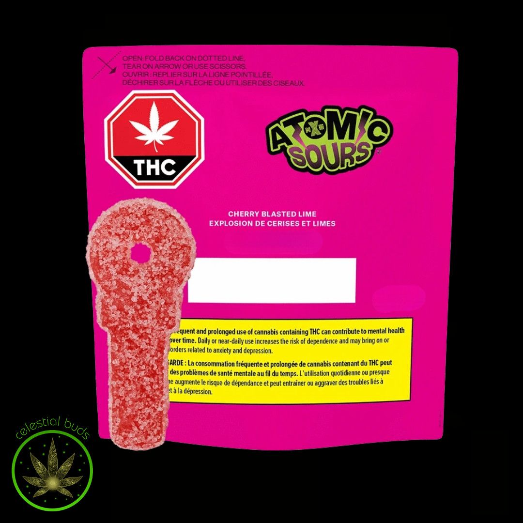 Cherry Blasted Lime (THC/CBG) Bundle, XMG Atomic Sours (5/pk) Soft Chews