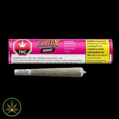 Gnarberry Heavies, SHRED X (3x0.5g) Infused Pre-Rolls